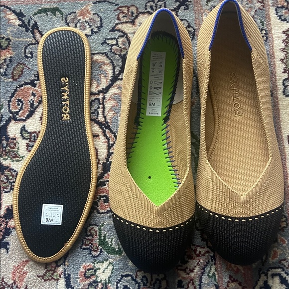 Rothy's Camel Captoe Flats Round Toe Size 8 - Picture 5 of 11